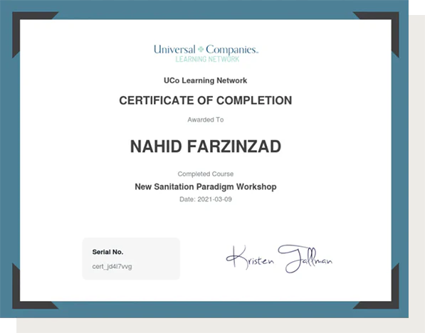 Certificate of Completion