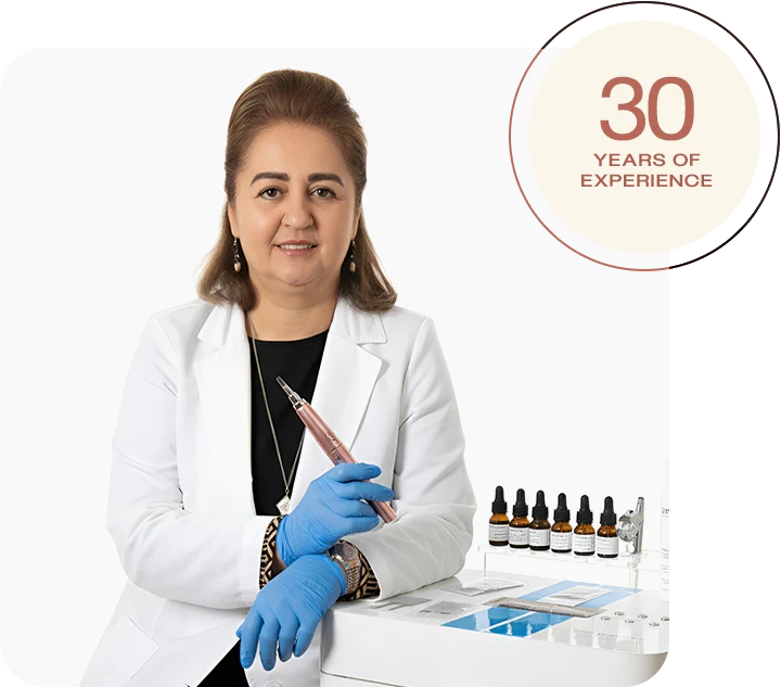 Nahid Farzinzad, Master Permanent Makeup Artist and Trainer, at her Avon CT studio