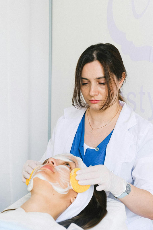 In-person skincare consultation at beauty clinic